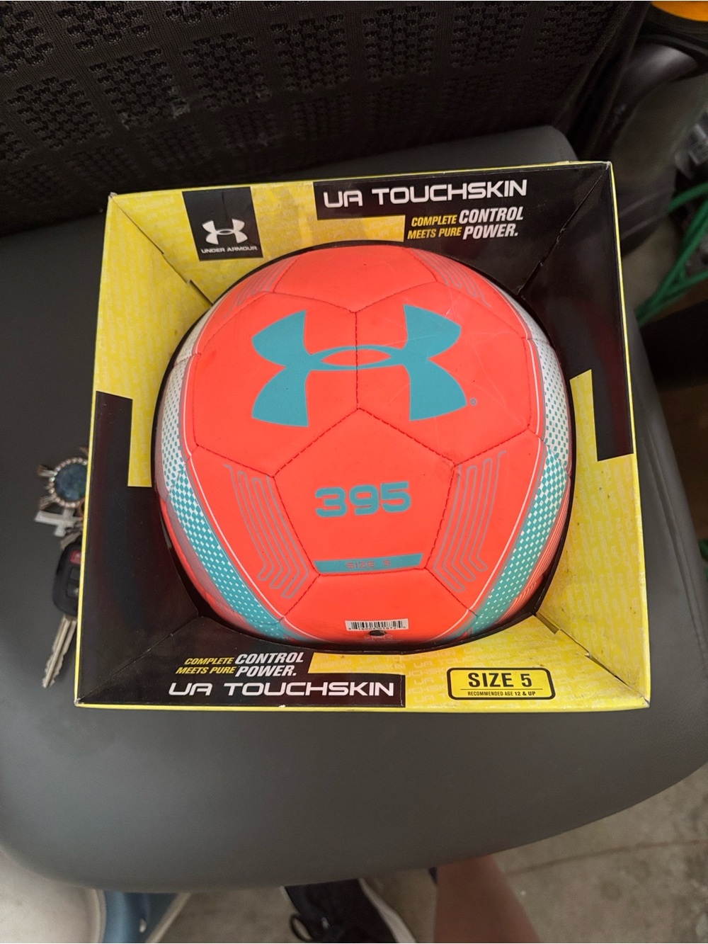 Under Armour Coral and Teal UA Touchskin Soccer Ball